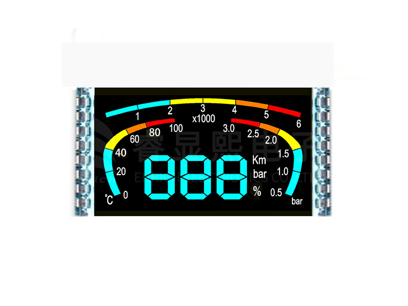 車載表盤lcd顯示屏段碼定制數(shù)字斷碼屏BTN黑白屏廠家VA液晶屏